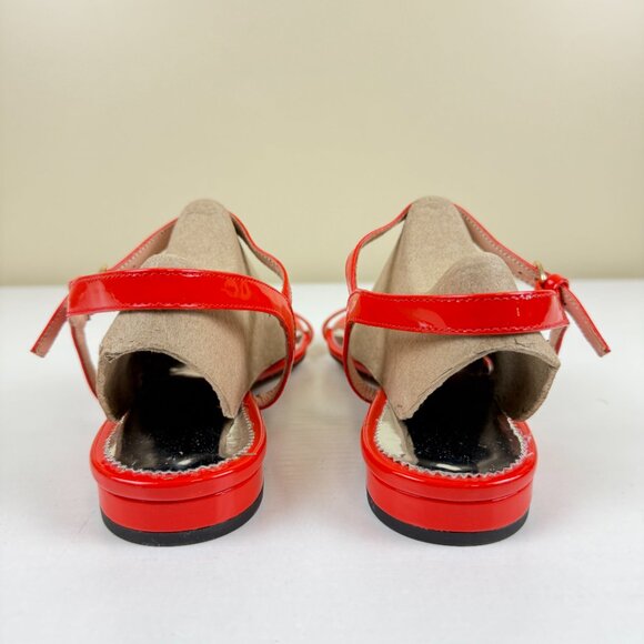 NEW J. Crew Hazel Ankle Strap Sandals in Red Patent Leather - Picture 4 of 13